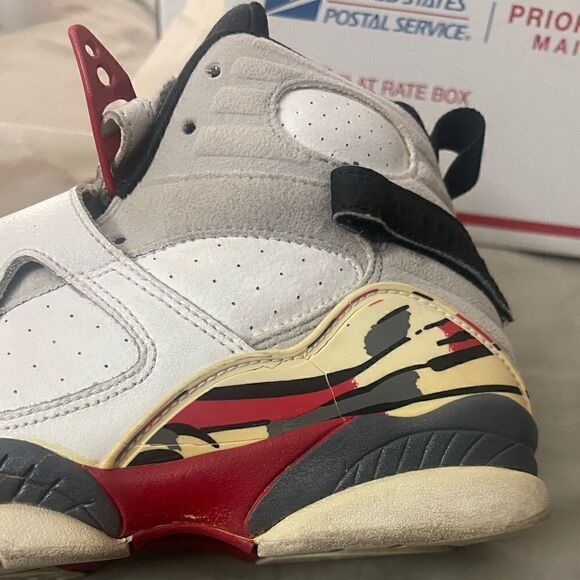 305368-101 Air Jordan 8 VIII Retro 2002 Bugs Bunny 5Y Womens 6.5 or 7 White Red - Picture 11 of 16